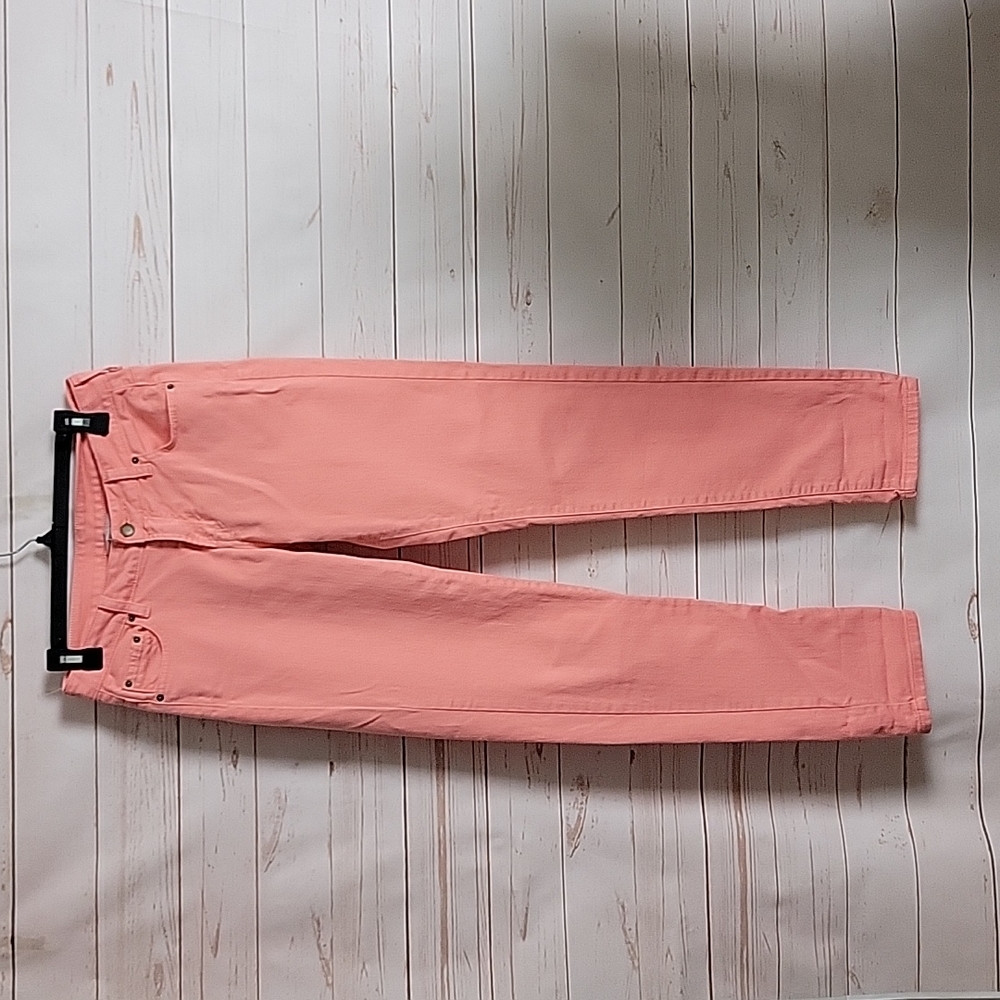 Garnet Hill Peach Straight Leg Denim Jeans Size 4 Pull on Casual